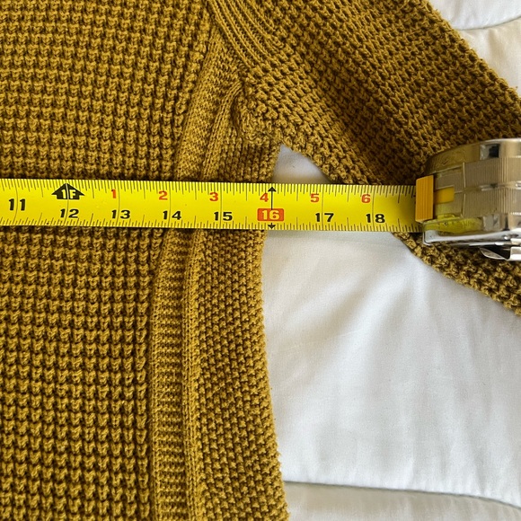 Chico’s Mustard Brown Textured Cowl-Neck Pullover Sweater - Picture 7 of 9